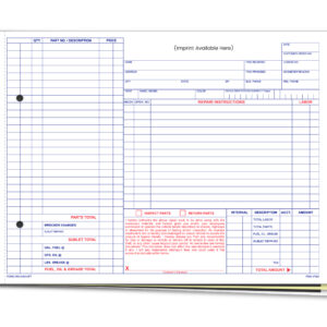 Repair Order - RO-546H - 3 Part - Imprinted - Qty. 1 each
