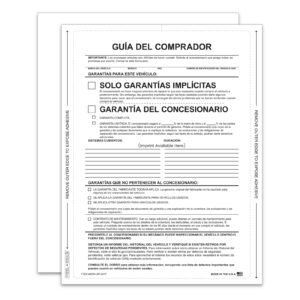 Interior Buyers Guide-Imp. Warranty-P/A Spanish-Imprinted - Qty. 1