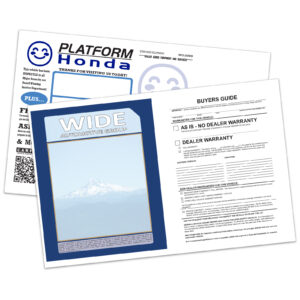 11"" x 17"" Ext. Laser Window Stick, CUSTOM, Perm. Adh., 1 Pt. - Qty. 1 eac